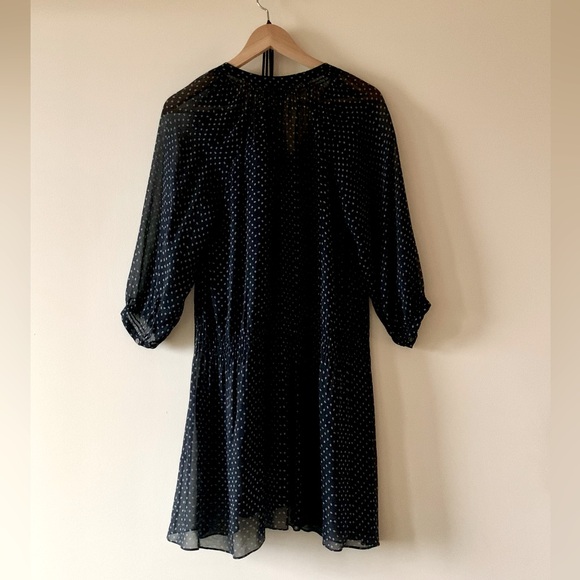 Club Monaco Navy and White Dot Dress, size 2 - Picture 5 of 6